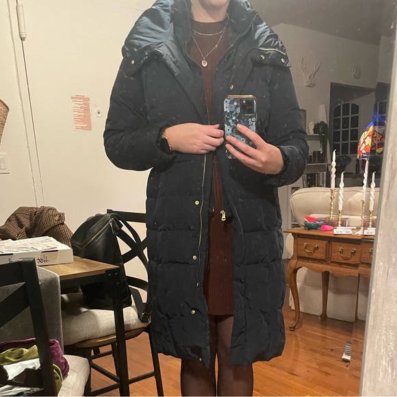 COPY - NWOT Cole Haan Women's Taffeta Quilted Down Coat Blue Size S $350 F146 - Picture 2 of 3